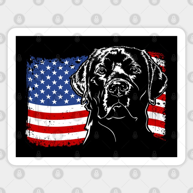 Proud Labrador Lab American Flag patriotic dog Sticker by wilsigns